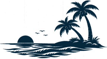 Palm tree beach illustration